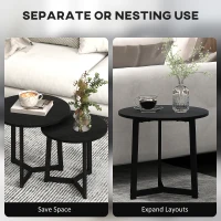 Zestaw 2 okrągłych stolików kawowych, stalowa konstrukcja(m-4)