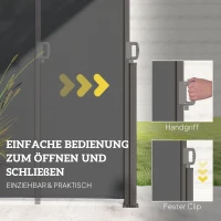 Markiza boczna, rozkładana, osłona prywatności, z uchwytami(m-5)