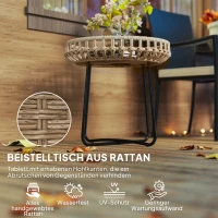 Zestaw 2 stolików bocznych Polyrattan Ø60/41 cm, wodoodporne(m-5)