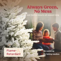 Sztuczna Choinka HOMCOM, 150cm, Zasypana Śniegiem, 1162 Gałęzie, Choinka z Składanym Metalowym Stojakiem, Zielona(m-4)