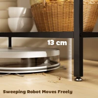 HOMCOM Regał kuchenny, 3-poziomowy stojak z dużym blatem roboczym, Industrialny regał na pieczywo ze stalowym ramieniem, do jadalni, kuchni, salonu, 100 x 50 x 90 cm, Rustykalny brąz + czarny(m-7)