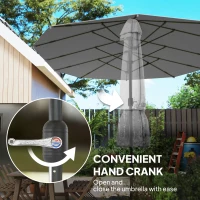 Podwójny parasol ogrodowy 436x260 cm, UV, stal, ciemnoszary(m-6)