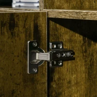 HOMCOM Komoda Kuchenna z 2 Półkami i 2 Szafkami w Stylu Industrialnym z Płyty Wiórowej Rustykalny Brąz+Czarny 147 x 40 x 83 cm(m-8)