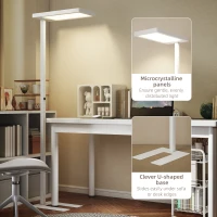 HOMCOM Lampa stojąca, regulowana lampa podłogowa z pilotem, funkcja timera, nocne światło, 1,96 m, 3000-6500 K, lampa stojąca 40W 1560LM do czytania, do sypialni, salonu(m-7)