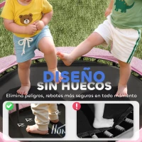 HOMCOM Trampolín para Niños de +3 Años Ø140 cm con Red de Seguridad y Marco de Acero para Interior y Exterior Rosa y Negro(m-5)