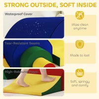 AIYAPLAY 5 Pieces Baby Climb and Crawl Foam Play Set, Children's Foam Climbing Blocks, Indoor Climb and Crawl Activity Toys for Toddlers, Preschoolers, Multicolour(m-5)