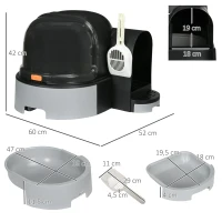 Kuweta dla kota z pokrywą i łopatką, szara(m-3)