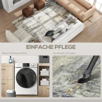 HOMCOM Modern Abstract Area Rug, Machine Washable Rug, Non-Slip Floor Carpet for Living Room, Bedroom, Dining Room, Home Office, 230 x 160 cm, Grey(m-6)