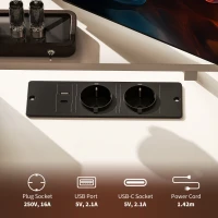 HOMCOM Biurko narożne L z półkami, biurko komputerowe z podstawką na monitor, gniazdo sieciowe, port ładowania USB, białe, idealne do biura domowego, sypialni, 137 x 140 x 139,5 cm(m-4)