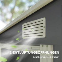 Outsunny Metalowy Schowek Ogrodowy 2,81m² 154x206,5x181 cm, Schowek na Narzędzia z Dachem Pultowym, Fundament, Drzwi Przesuwne, Wodoodporny, Ciemnoszary(m-8)