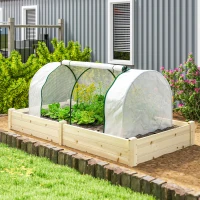 Outsunny Serre de jardin mini serre serre à tomates 2 x 1 x 0,8 m porte zippée bâche PE acier blanc(m-9)