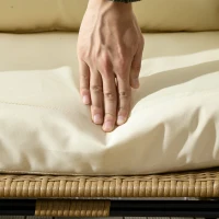 Fotel rattanowy z poduszką, metalowa konstrukcja, ogrodowy(m-8)