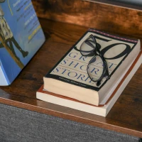 HOMCOM Komoda z 4 szufladami z lnu, Szafka do przechowywania z uchwytami, Czarna(m-9)