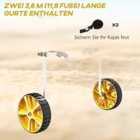 SPORTNOW Kayak Cart Dolly, Kayak Wheels with Adjustable Height and Width, Aluminium Frame, for Kayaks, Canoes, Paddleboards(m-5)