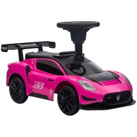 AIYAPLAY Ride on Sliding Car, Baby Push Car Licensed Maserati GT2 with Under Seat Storage, Music, Horn, Foot to Floor Toddler Car for 18-60 Months, Pink(m-1)