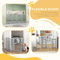 Ogrodzenie dla psów 91 cm, drewniane, składane z drzwiami(m-7)