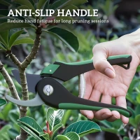 Zestaw narzędzi ogrodowych Outsunny 2 sztuki, Metalowe narzędzia ogrodowe z nożycami Bypass i Amboss, Zestaw do ogrodnictwa, Prezenty ogrodnicze dla kobiet i mężczyzn, Zielony+Czarny(m-6)