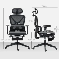 Ergonomiczny fotel biurowy z 3D podłokietnikami, funkcja bujania(m-3)