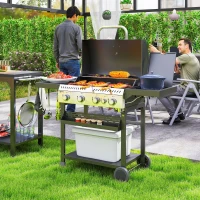 Grill gazowy 12 kW, 4+1 palników, stal nierdzewna, boczny palnik(m-2)