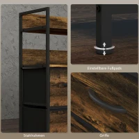 Komoda z 7 szufladami, 2 półki, brązowa, stylowa organizacja(m-7)