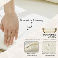 Outsunny Zestaw mebli ogrodowych z rattanu, 5-częściowy, z poduszkami, garnitur ogrodowy z 2 stolikami kawowymi, 2 krzesłami, 1 sofą dwuosobową, Zestaw do ogrodu, tarasu, Stal, Beżowy(m-5)