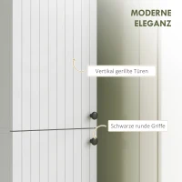 Szafka łazienkowa HOMCOM wysoka, montowana na ścianie, z 2 drzwiami, regulowane półki, dla łazienki, salonu 30 x 30 x 161 cm, biała(m-7)