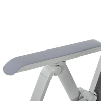 Leżak ogrodowy składany z regulowanym podnóżkiem, szary(m-9)