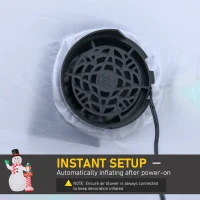 HOMCOM Nadmuchiwana Dekoracja Świąteczna, 2,4 m Bałwan z Oświetleniem LED, Dekoracja Ogrodowa, Samonadmuchujące Światła Świąteczne do Wnętrz i Na Zewnątrz(m-6)