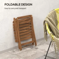 Outsunny Stolik pomocniczy na zewnątrz, 2 sztuki stolik ogrodowy, Składany stolik kempingowy z drewna, Stolik do ogrodu, balkonu, Teak, 45 x 45 x 45 cm(m-4)