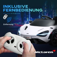 AIYAPLAY McLaren 765LT Licensed Kids Electric Ride on Car with Butterfly Doors, 12V Battery Powered Toy Car with Remote Control, Training Wheels, LED Lights MP3 Music Horn, for 3-6 Years - White(m-8)