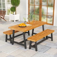 Zestaw mebli 3-częściowy, stół i 2 ławki, dla 4 osób(m-2)