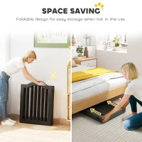 PawHut Barierka dla psów, wolnostojąca z nóżkami, 208 x 61 cm, składana, czarna(m-4)