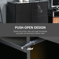 HOMCOM Szafka boczna z 2 szufladami i 2 drzwiami, wielofunkcyjna szafa zabezpieczona przed przewróceniem, szafka na dokumenty do salonu, sypialni, czarna, 79 x 36 x 74 cm(m-6)