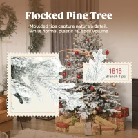 HOMCOM Sztuczna Choinka, 180 cm Choinka ze Sznem, 1815 Gałęzi, Sosna z Składanym Metalowym Stojakiem, Zielony(m-5)