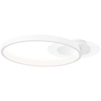 HOMCOM Lampa sufitowa, oświetlenie sufitowe z dwupierścieniowym designem, 3 kolory światła 3000K/4000K/6500K, okrągłe oświetlenie do sypialni salonu 50 x 40 x 7,4 cm, Białe(m-10)