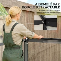 Outsunny Serre de jardin en aluminium polycarbonate, serre avec fenêtre réglable porte battante résistant intempéries transparent(m-4)
