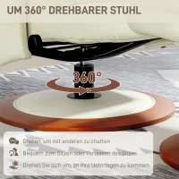 Fotel relaksacyjny z podnóżkiem, obrotowy, z funkcją leżenia, kremowy(m-5)