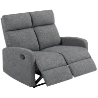 HOMCOM 2 Seater Recliner Sofa, Chenille Manual Recliner Sofa with Adjustable Leg Rest, Pocket Spring for Home Living Room, Grey(m-10)