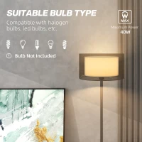 Lampa podłogowa E27, abażur materiałowy, czarna(m-7)