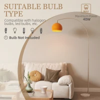 Lampa podłogowa HOMCOM do salonu, nowoczesna lampa stojąca z kloszem i przełącznikiem nożnym, minimalistyczny, wysoki klosz do sypialni, biura, pomarańczowy(m-6)