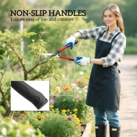 Zestaw sekatorów ogrodowych Outsunny 3-elementowy, nożyce do gałęzi z antyadhezyjnymi ostrzami stalowymi, antypoślizgowymi uchwytami, do cięcia żywopłotów i gałęzi, prace ogrodowe(m-6)