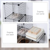 Regal z 6 półkami, system DIY, metalowa siatka, modułowe(m-4)