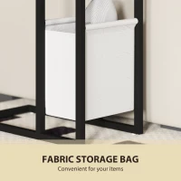 Stolik boczny HOMCOM w kształcie litery C z kieszenią, industrialny stolik nocny z portami USB i gniazdami, Rustykalny Brąz(m-6)