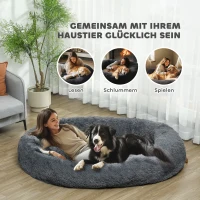 PawHut Human Dog Bed, 175L x 115W x 35Hcm Giant Human Dog Bed with Washable Cover, Waterproof Non-slip Bottom, Handel, Fluffy Dog Bed for People, Adults, Pet Family, Dark Grey(m-4)