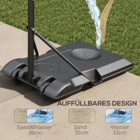 Kosz do koszykówki z regulacją 179-209 cm, czarny(m-7)