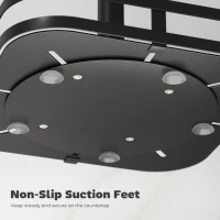 HOMCOM Stojak na przyprawy 2-poziomowy, obrotowy o 360°, z podwyższonymi krawędziami i przyssawkami, czarny(m-7)