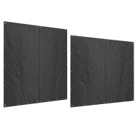 Outsunny Two Pieces Firewood Log Rack Covers, 600D Oxford Fabric Outdoor Log Storage Rack Cover Set, 5.7-Feet Log Protection Covers, Water, Dust and UV Protection, Black(m-1)