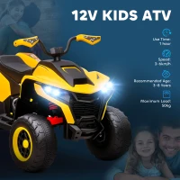 Elektro Quad dla dzieci 12V, 2 silniki, 3-6 km/h, Żółty(m-4)
