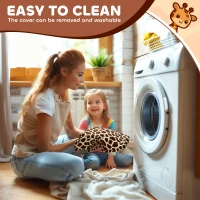 AIYAPLAY Elektryczny pojazd dla dzieci w kształcie żyrafy, zasilany baterią 6V, z muzyką, pedałem, zdejmowanym pokrowcem z pluszu, cichymi kołami, prędkością 1,8-3 km/h, dla dzieci w wieku 1,5-5 lat, kolor brązowy(m-7)