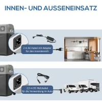 HOMCOM Lodówka samochodowa 50L lodówka samochodowa elektryczna z kompresorem do kempingu Podróże 12/24V DC i 110-240V AC Szary(m-8)